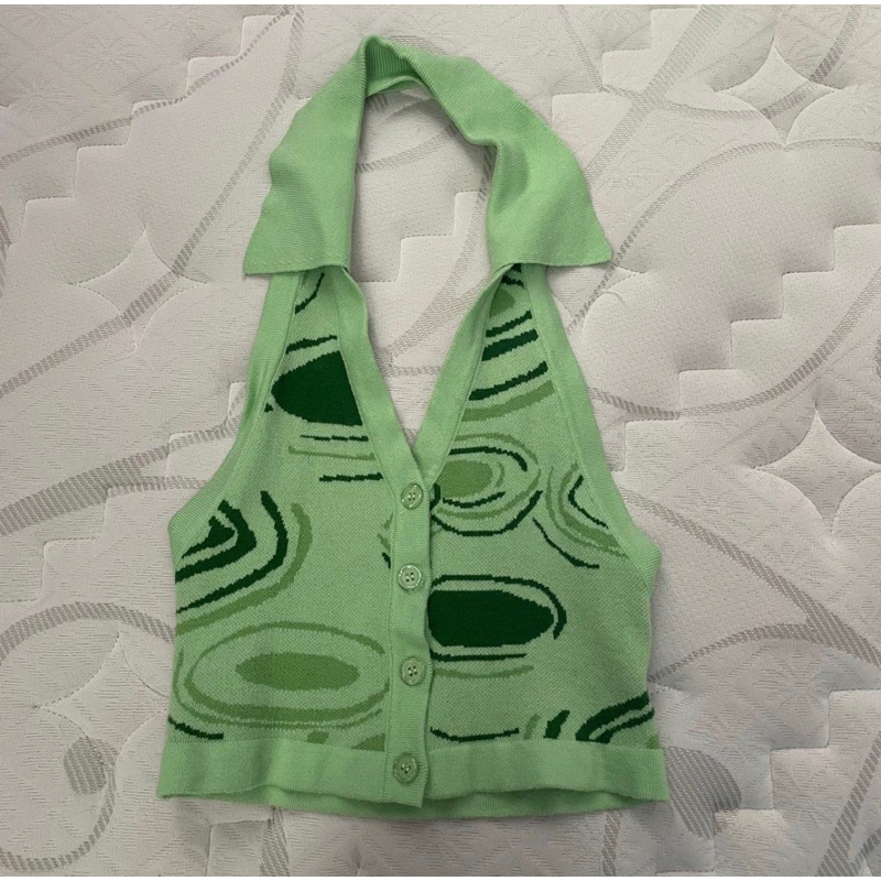 summer green halter top y2k