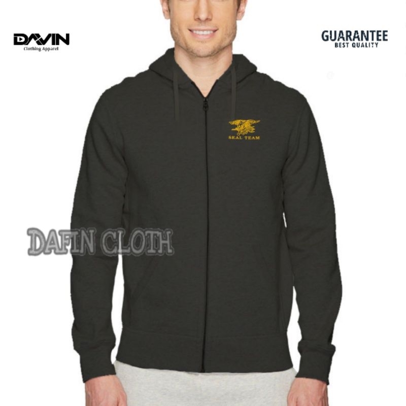 Jaket Hoodie Zipper Us Navy Seal Team Warfare