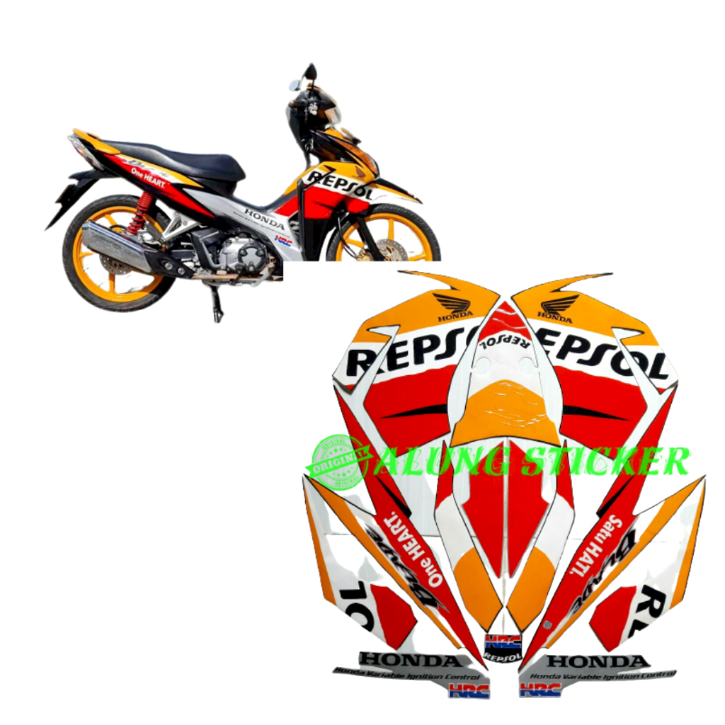 STIKER STRIPING LIS LES BODY MOTOR BLADE REPSOL 110 2012 1SET STANDAR