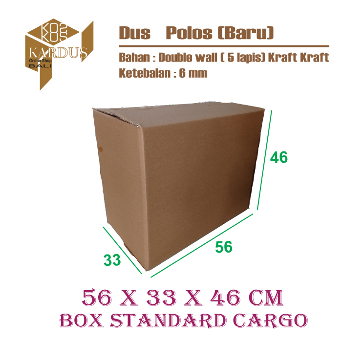 

Kardus packing / Box standard cargo polos baru 56x33x46