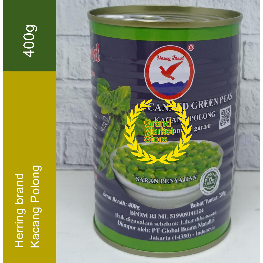 

Herring Brand Canned Green Peas / Kacang Polong Kaleng 400g