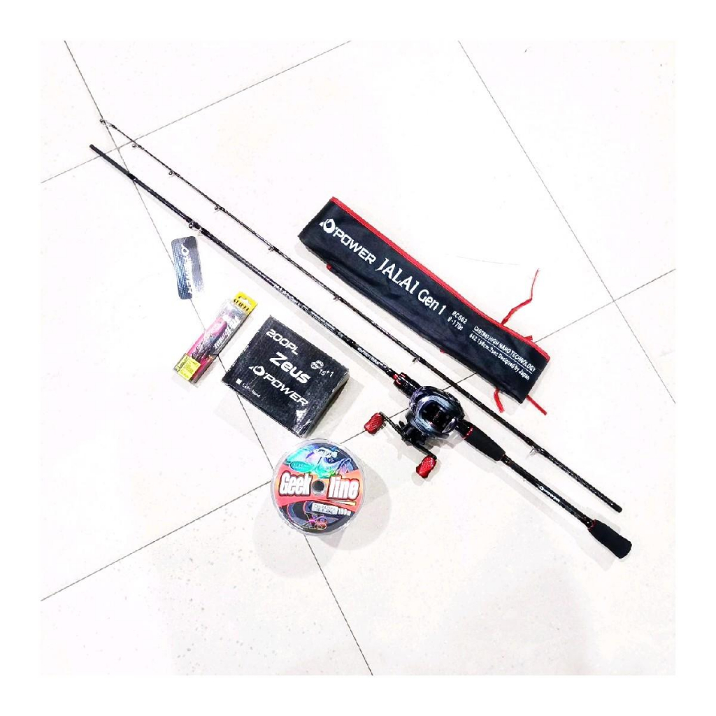 Joran Combo Set BC Dpower Jalai Gen 1 ~ Reel Zeus 200PL ~ PE Geek Line (Bonus Minnow Pro Hunter)