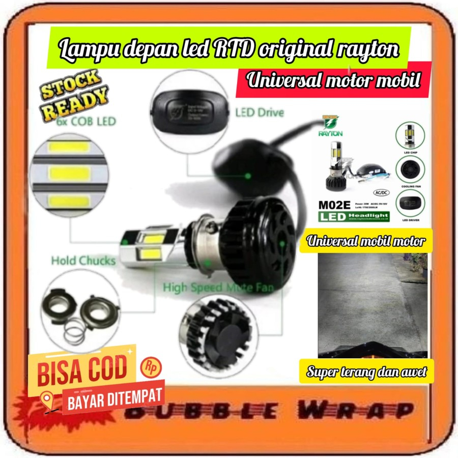 [Harga Diskon ]Lampu depan LED RTD Original Rayton Headlamp LED 6 4 SISI motor mobil LED 6 SISI moto