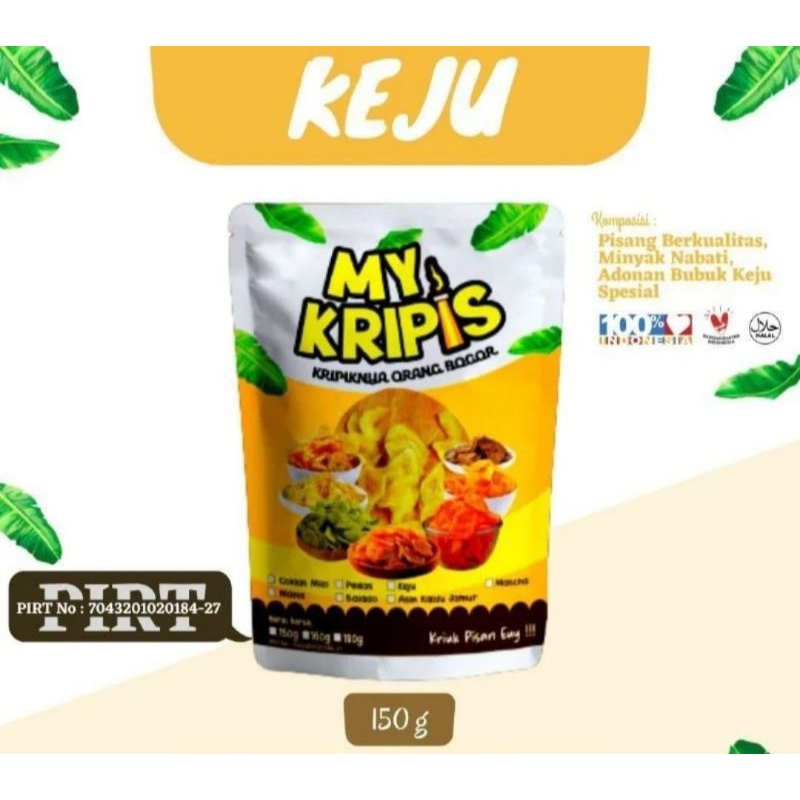 

kripik pisang MY KRIPIS KRIPIKNYA ORANG BOGOR,CEMILAN MELLENIAL SENSASIONAL ,KRIUK,KREESS,GURIH