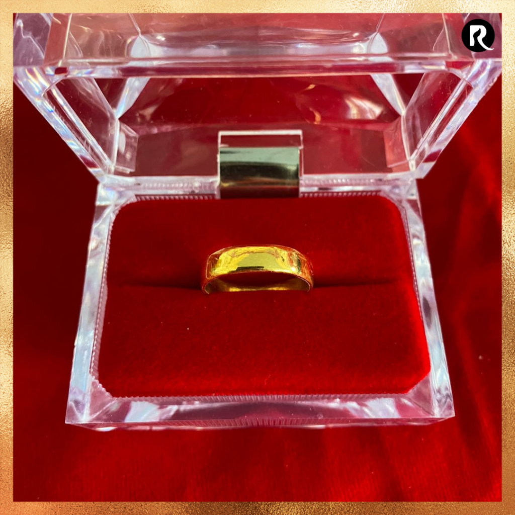 Cincin Ring Emas 24 karat asli Model Polos Tunangan Couple