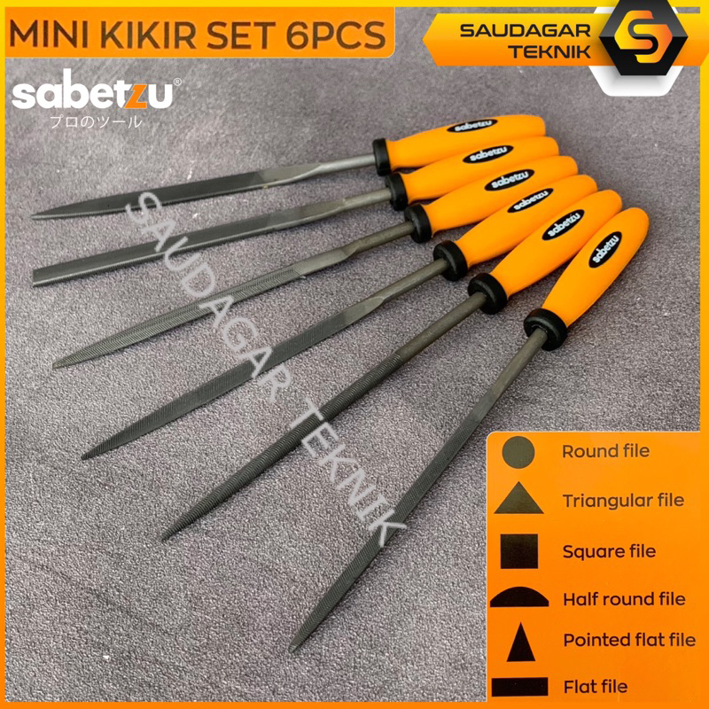 Kikir Mini Set 6 Pcs SABETZU Alat Kikir Multifungsi Poles Gosok Besi Kayu Batu Kaca Keramik Marmer G