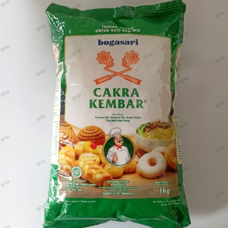 

Bogasari Tepung Terigu Cakra Kembar Premium 1 Kg