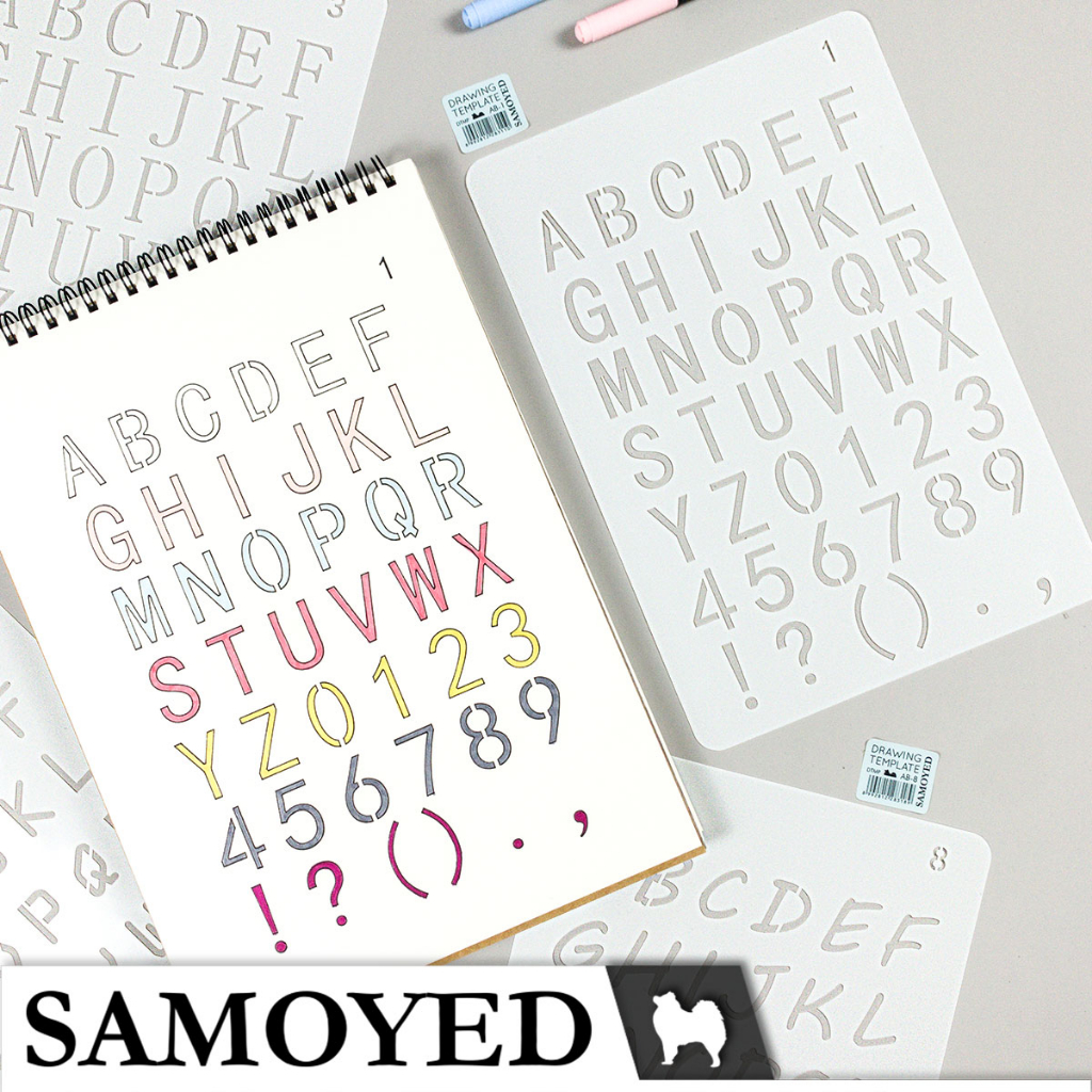 

Penggaris Sablon / Mal / Cetakan Gambar / Lukis / Stensil Huruf / Alfabet / Angka / Letter / Alphabet / Number / Symbol Hollow Drawing / Painting / Stencil Template Samoyed DTMP-AB