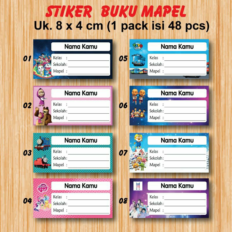 

STIKER BUKU MAPEL/STIKER LABEL BUKU NAMA