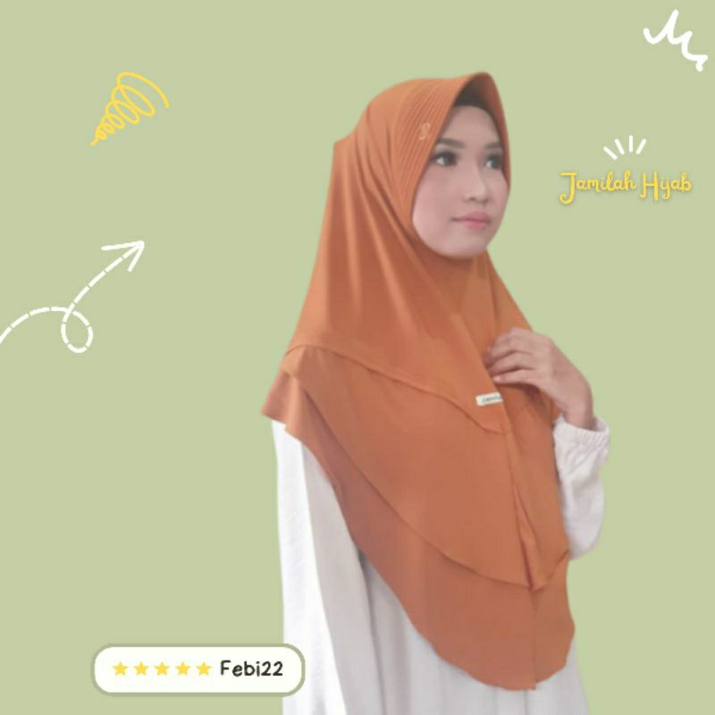 Febi 22 Jamilah Hijab Terbaru Jilbab Bergo Hijab Instan Febi22 Bahan Jersey Premium Depan Belakang P
