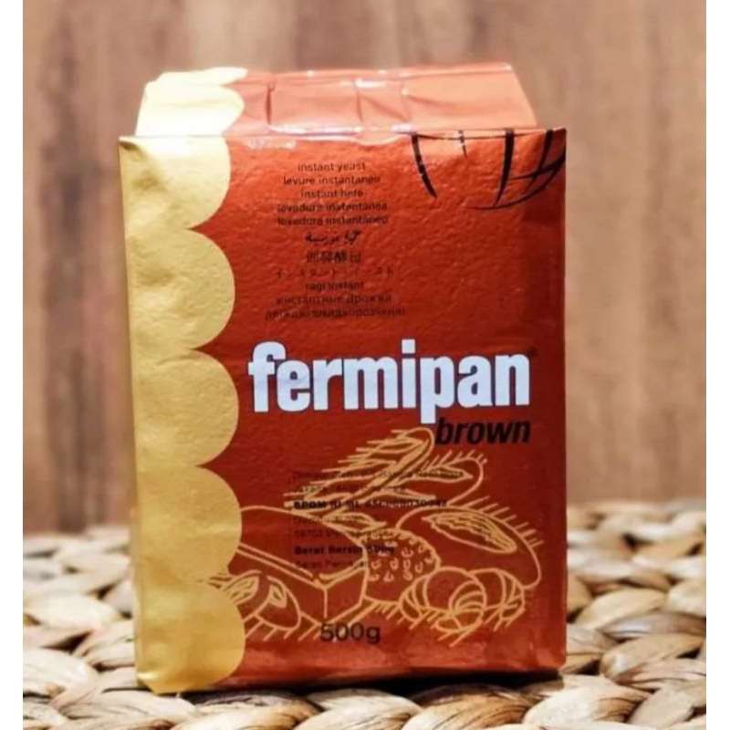 Fermipan Brown 500gr Ragi instan  bahan Kue Roti, Cake dan Donat