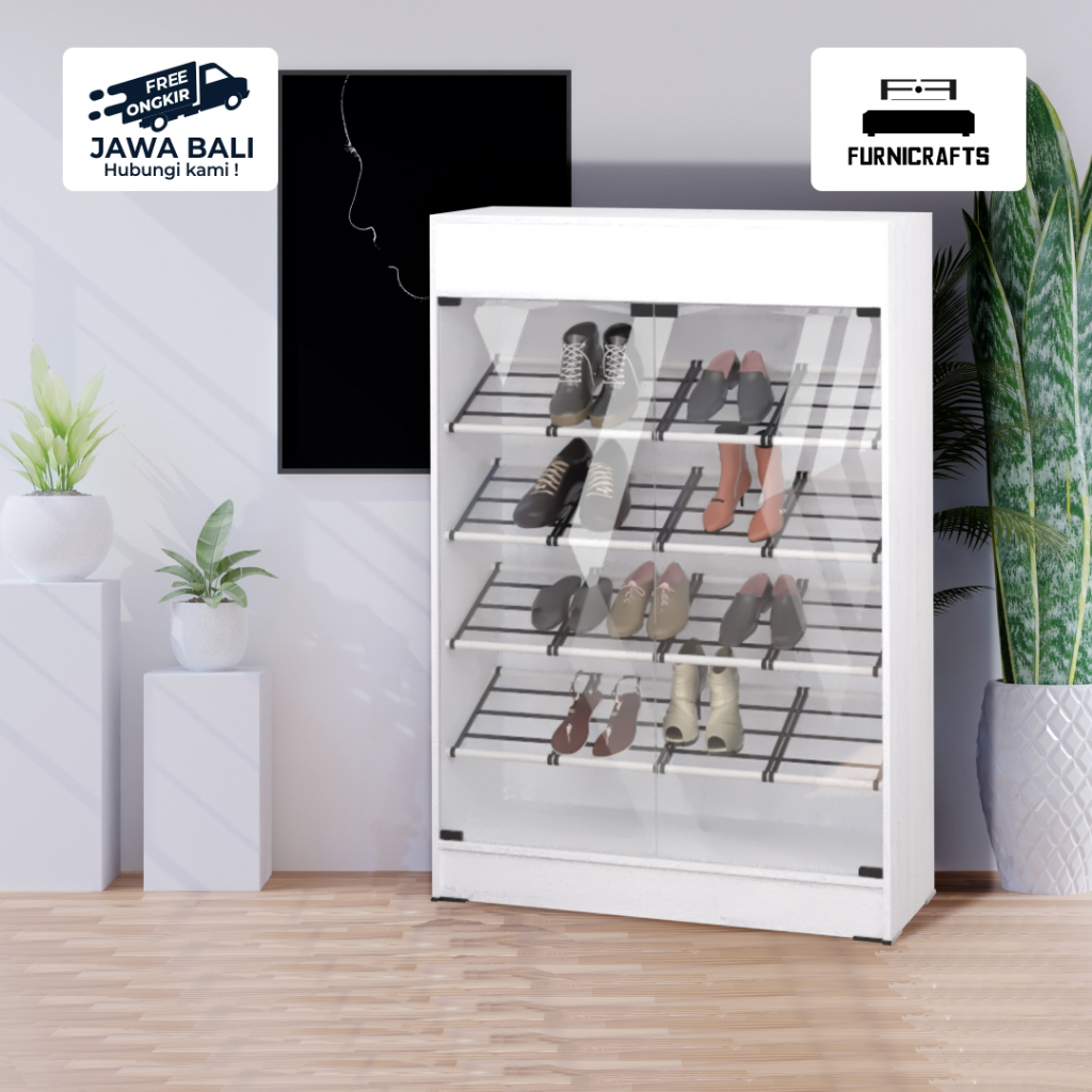 LEMARI SEPATU PINTU KACA 80 MURAH/ PIEDRA SHOESRACK 80