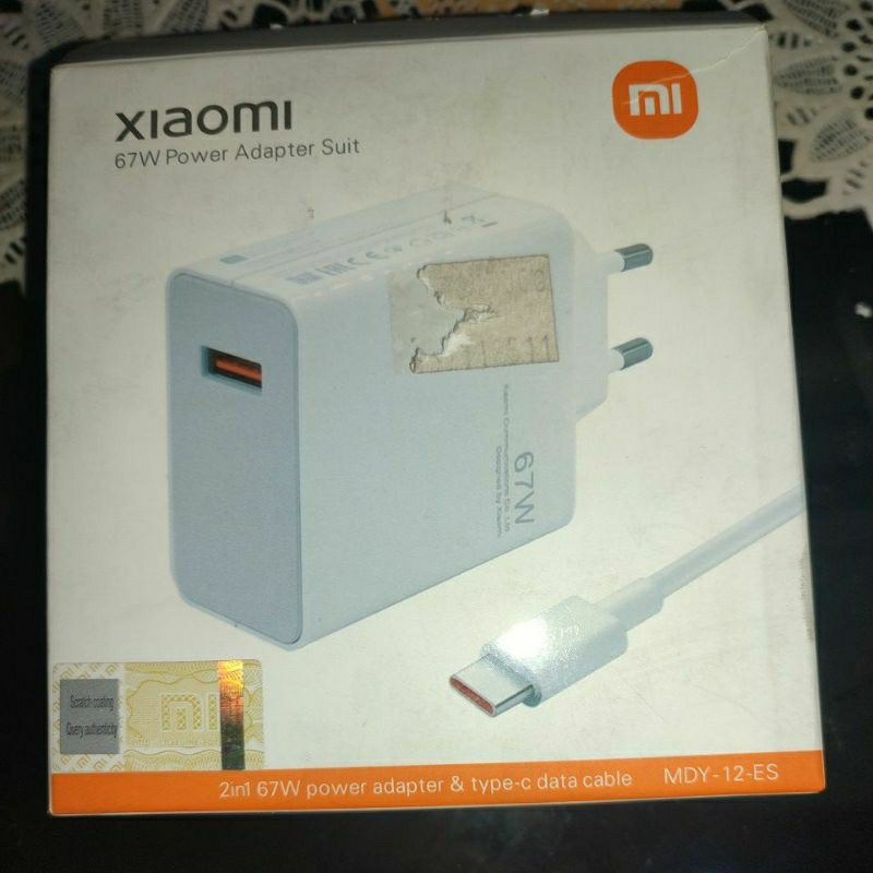 Charger Xiaomi 67W Power Adapter Suit + USB type c data cable