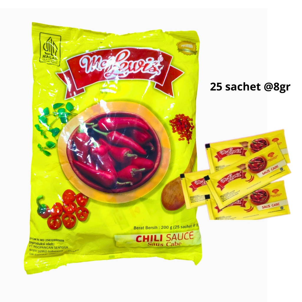 

Chili Sachet 8gr X 25pcs / Saus Cabai Sachet 8gr