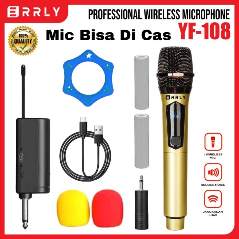 Mic Microphone Karaoke Profesional Wireless MIC YF-108 UHF Single