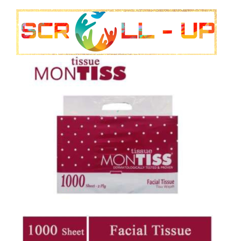 Tisu Muka Tissue Facial 1000's x 2 ply / Tisu wajah Montiss 1000's