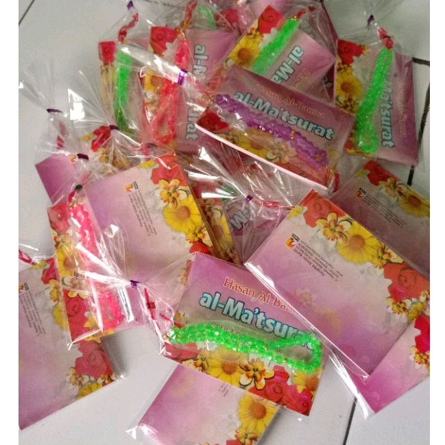 paket souvenir (isi 10pcs) /Souvenir Dzikir pagi Dan sore Al Ma'tsurat+ tasbih-Free kemas plastik