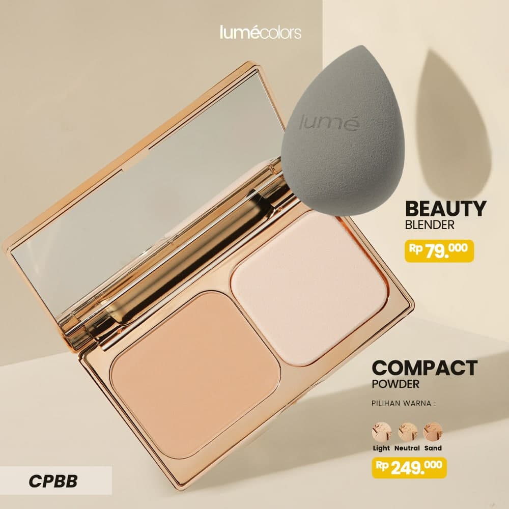 Lumecolors Paket Bundling Hemat Kecantikan Make Up Kosmetik Lengkap 1 Set Compact Powder Beauty Blen