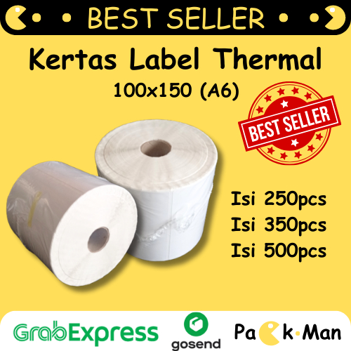 

Kertas Label Sticker Thermal 100x150mm Ukuran A6 Isi 500pcs Termurah