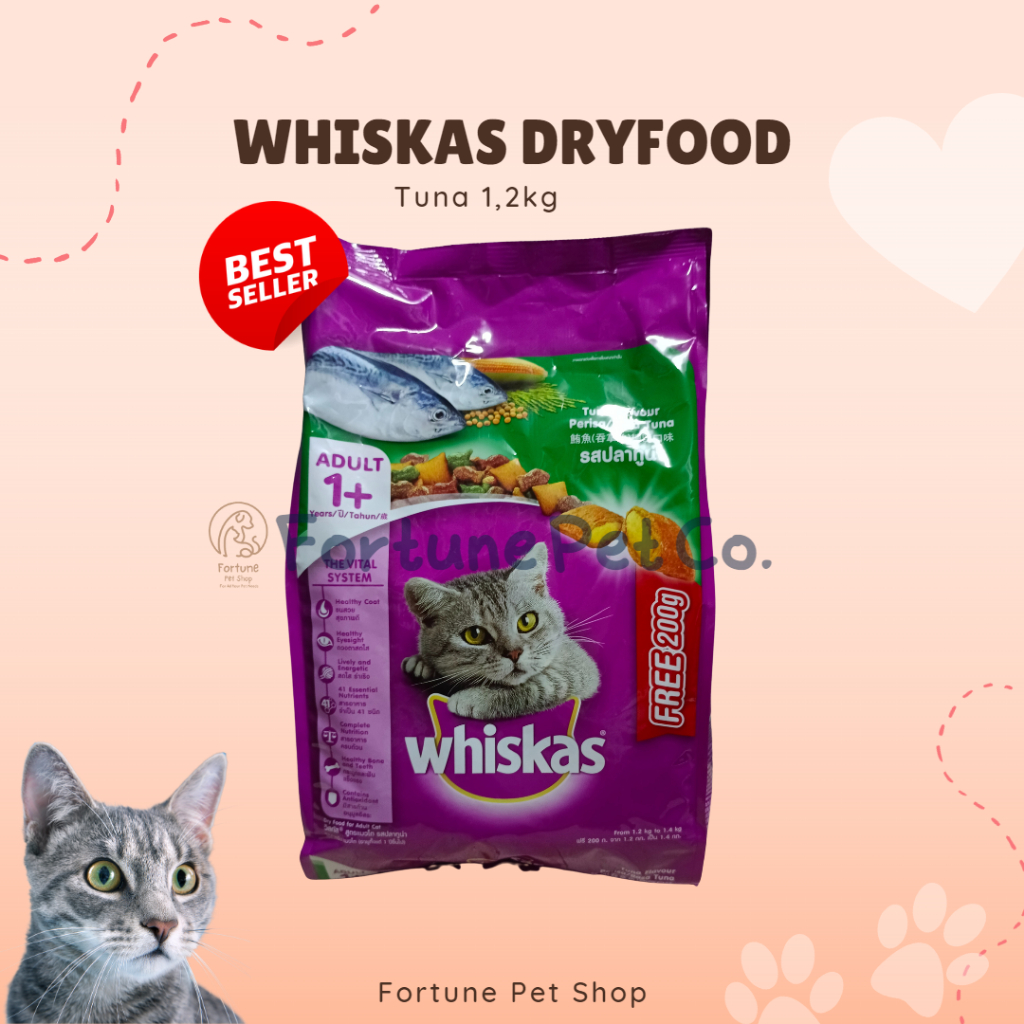 Whiskas Kering 1,2 Kg Tuna Adult - Whiskas Dry Makanan Kucing Kering