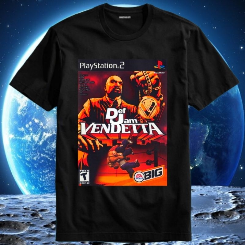 Baju Kaos Tshirt T Shirt Pria Laki Cowok Cewek Perempuan Unisex Poster Game Ps2 Ps 2 Defjam Deffjam 