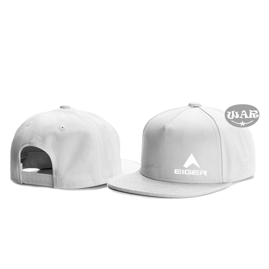 Topi Snapback Eiger Little White Premium hat pria distro original import 100% warna Putih