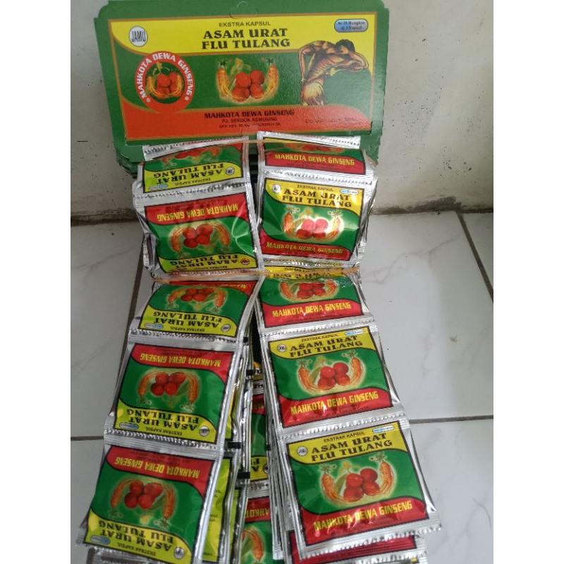 Kapsul Mahkota Dewa Asam Urat Flu Tulang Isi 20 sachet @ 2 Kapsul Original 100%