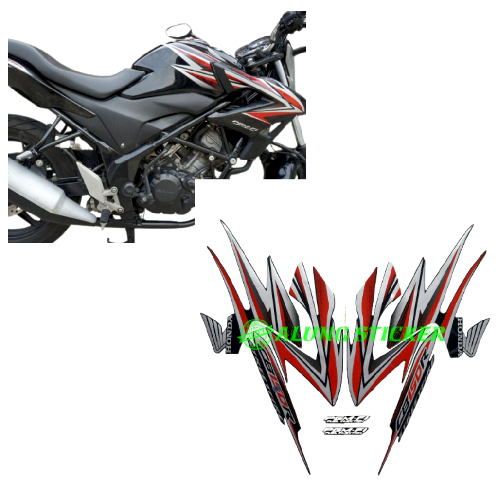 STIKER STRIPING LIS LES BODY MOTOR CB150R 2013 HITAM 1SET STANDAR