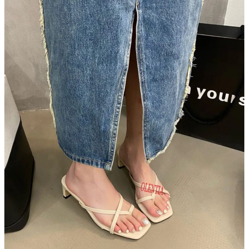 Heils Lebaran 2026 Hells Ibu Ibu 2025 High Heels 5 Cm Haihil Wanita Simple Hay Hil Kondangan Hils 3 