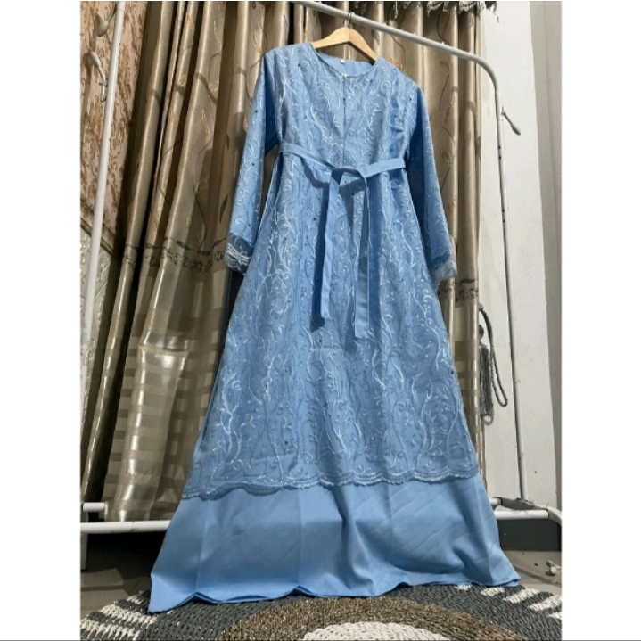 GAMIS KONDANGAN ZELVIA MAXI GAMIS BRUKAT BUSUI SIMPLE CANTIK ELEGAN