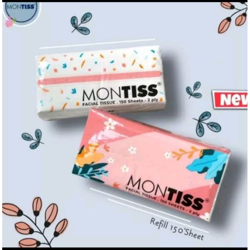 Facial Tissue Montiss 150 sheet / Travel Pack Montiss 120 sheet