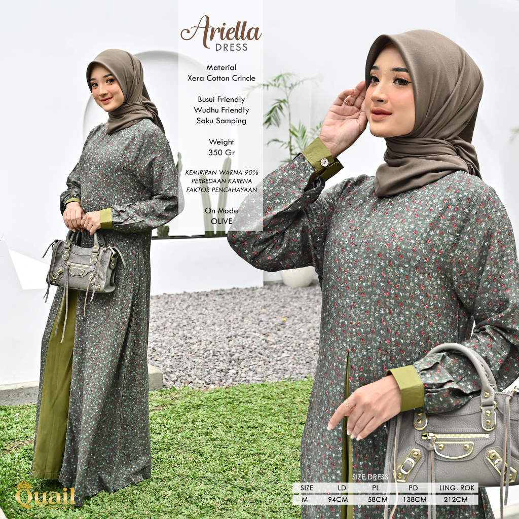 Quail Hijab - ARIELLA EXCLUSIVE DRESS MOTIF ORI QUAIL