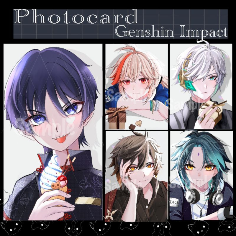 Photocard Genshin Impact Kazuha, Xiao, Zhong li, Scaramouche, Alhaitham