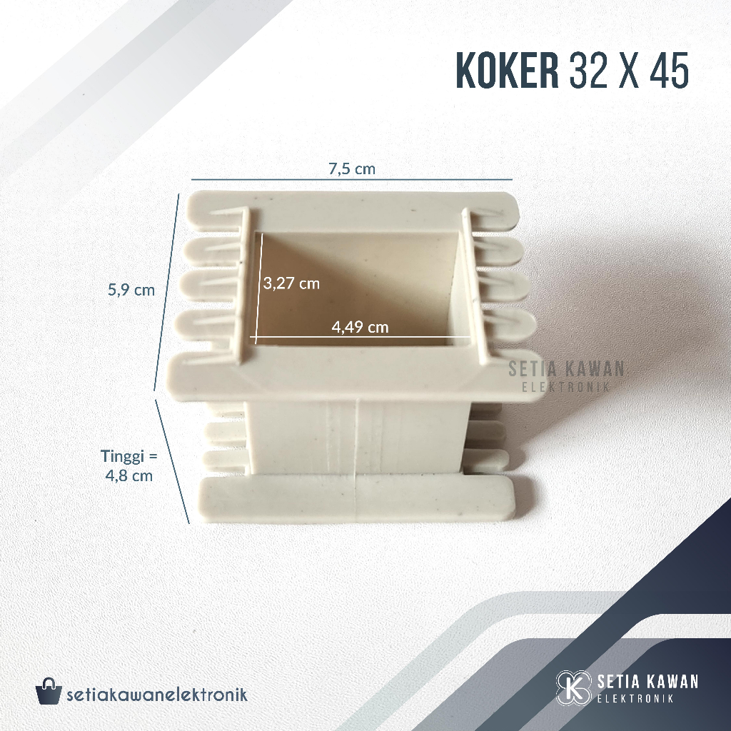 Koker Trafo Kotak 32x45 / Bobin Bobbin Dudukan Besi Plat Keren Kern Travo Tahan Panas Bahan Plastik 