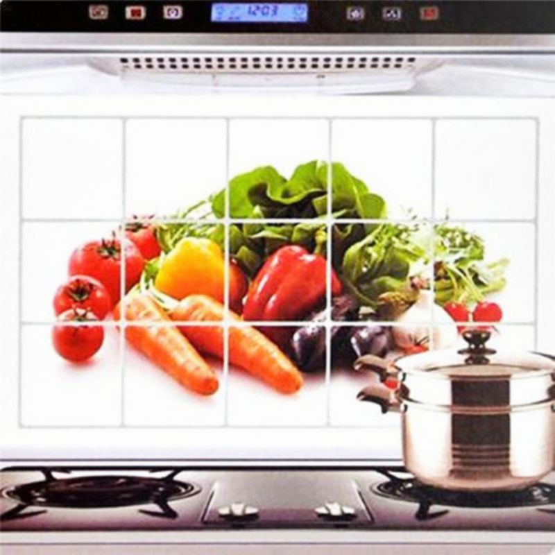 Stiker Dapur Sayuran Stiker Wallpaper Dapur Anti Minyak Stiker Dapur Vegetable Wallpaper