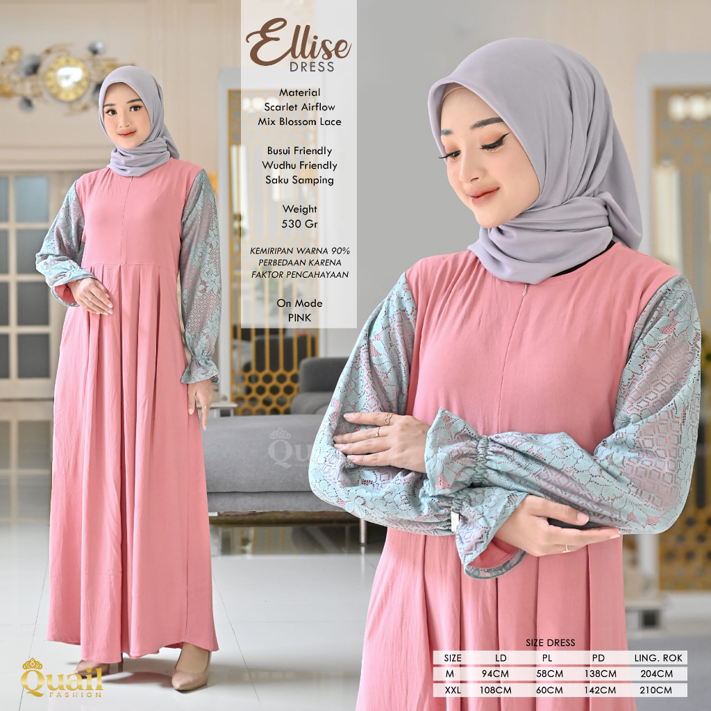 Quail Hijab - ELLISE EXCLUSIVE DRESS MOTIF ORI QUAIL