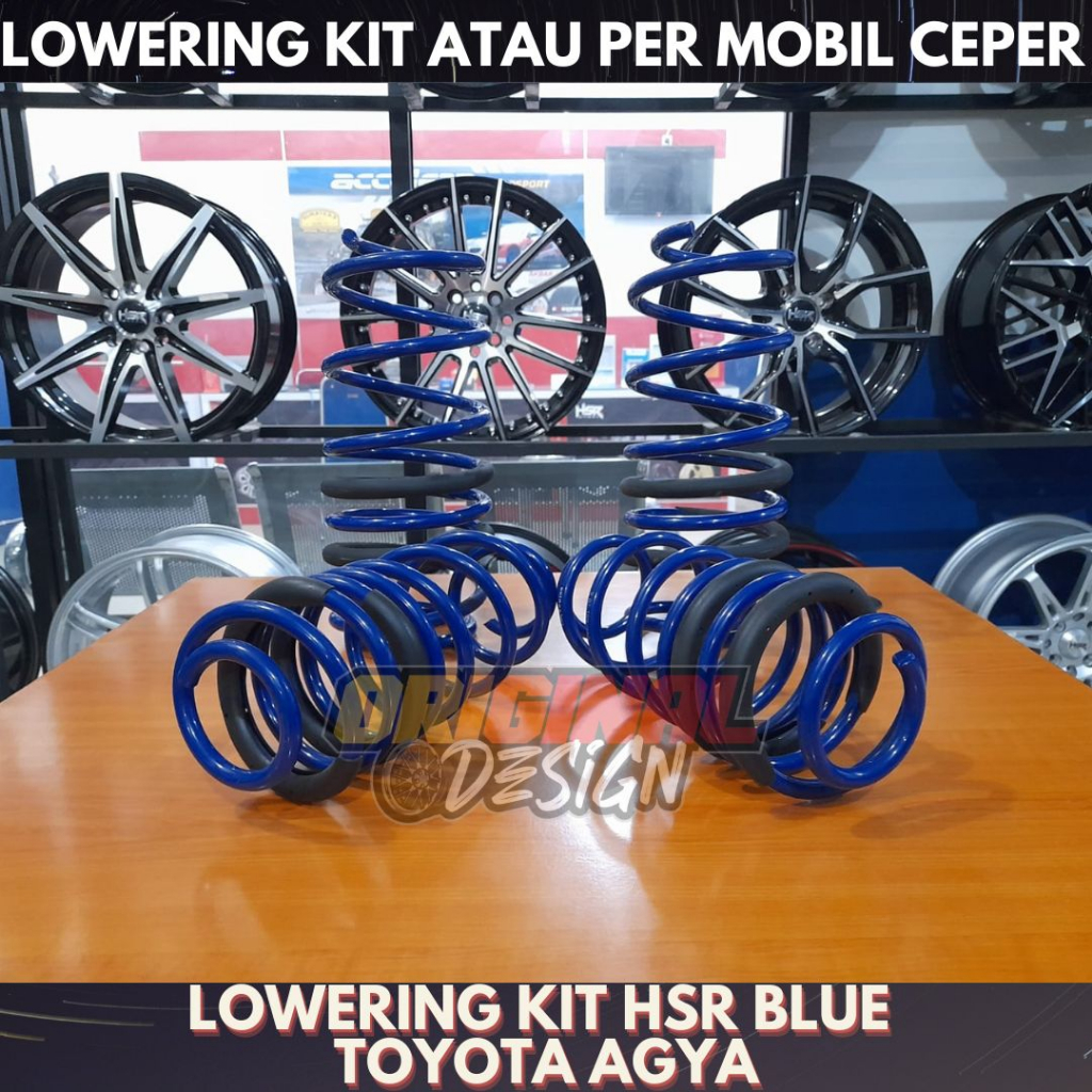 LOWERING KIT HSR BLUE TOYOTA AGYA , AYLA , SIGRA , CALYA , RAIZE , ROCKY