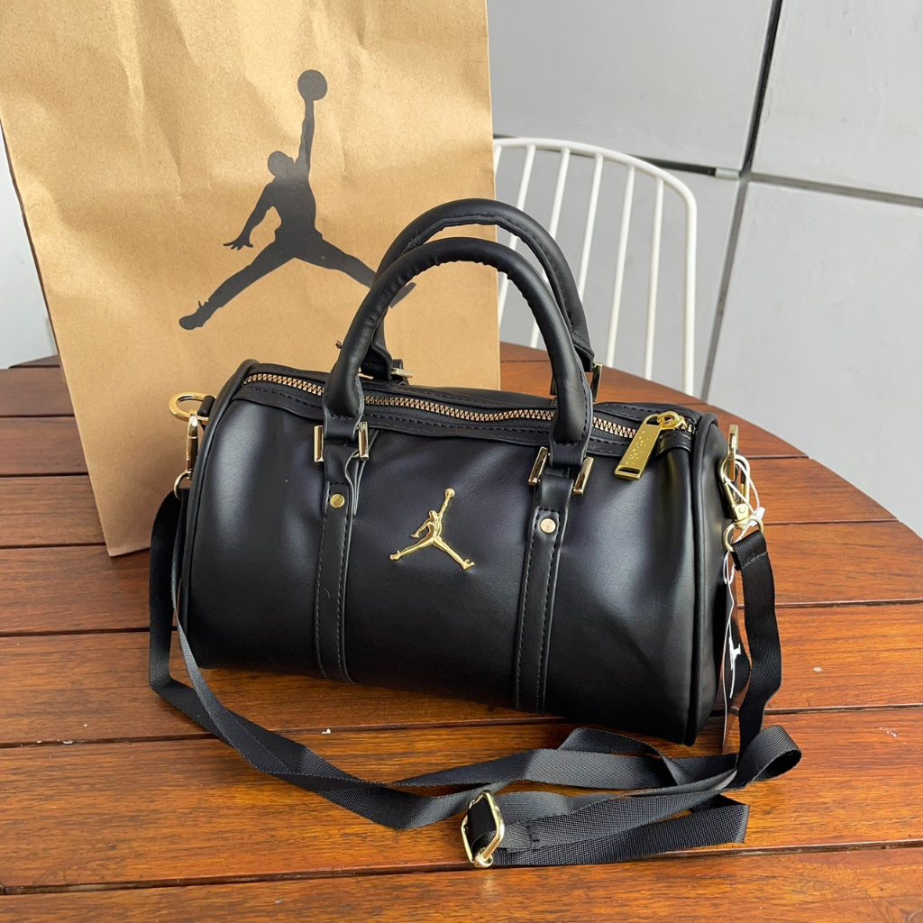 TAS MINI SLINGBAG DUFFLE BAG JORDAN LEATHER REGAL ORIGINAL BLACK