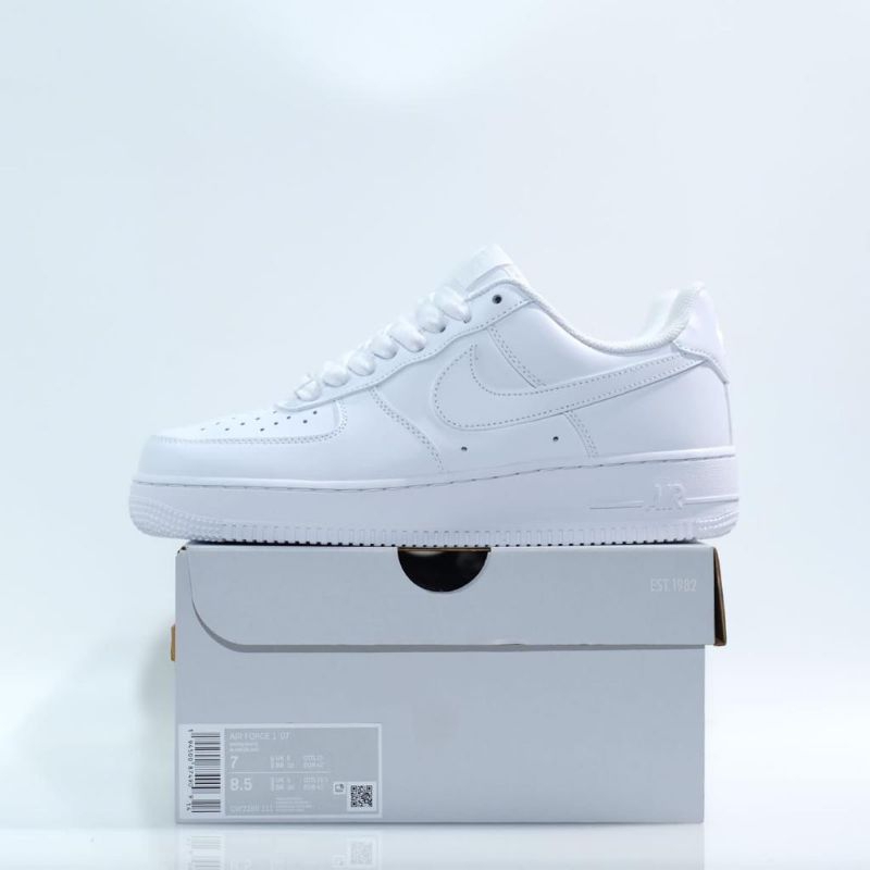 Nike Air Force 1 Low Sneakers Full White "Unisex" 100% Original - Sepatu Nike Air Force Original