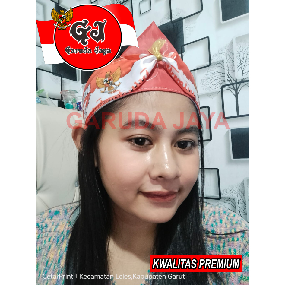 iket merah putih / iket kepala merah putih /iket 3d printing