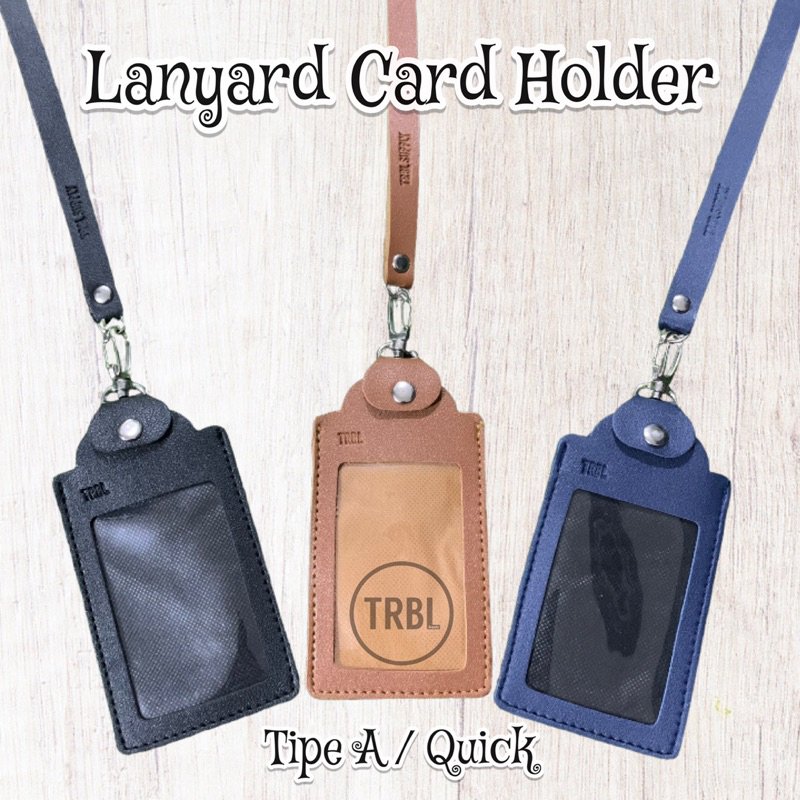 

Name Tag ID Card Holder / Gantungan Kartu Nama / Tali ID Card Nama Kulit Slot Kartu QUICK COKLAT