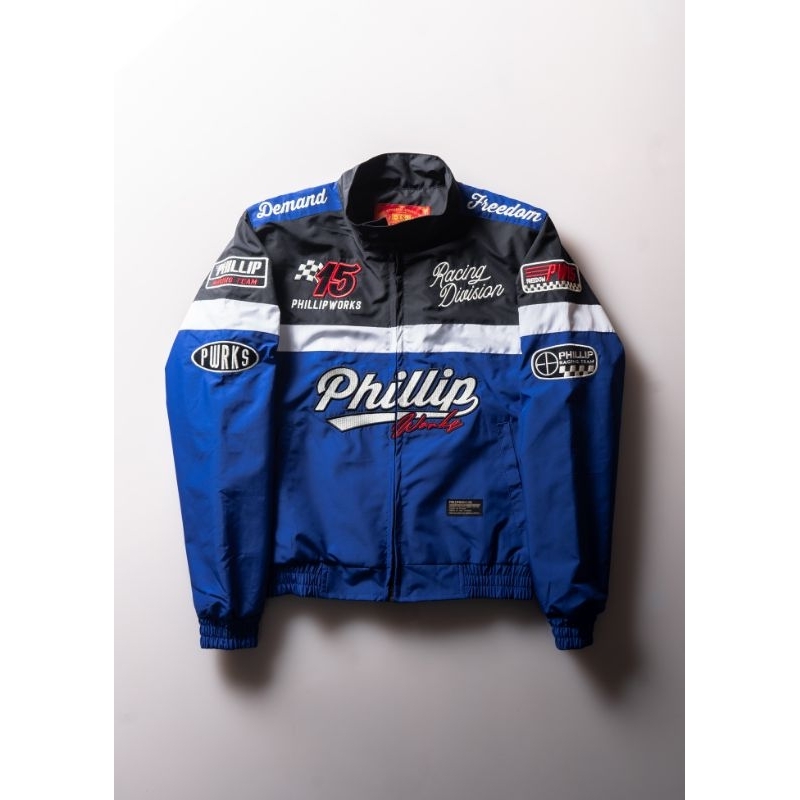 JAKET PHILLIPWORKS SPEED RIDER RACING BLUE ORIGINAL PHILLIP WORKS