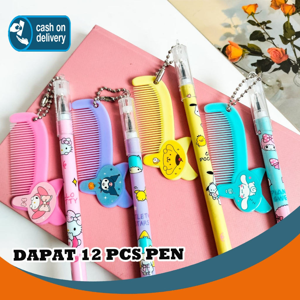 

SELUSIN PULPEN SISIR SANRIO LUCU PEN GANTUNGAN KARAKTER BOLPEN ALAT TULIS KANTOR COD TERMURAH