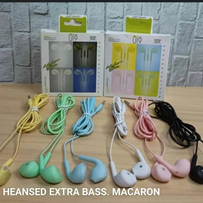 Headset U19 /U30 earphone Henset Warna macaron Super Bass