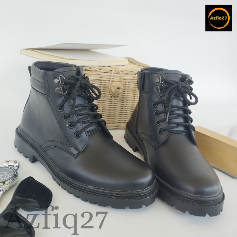 Sepatu Pdh Doff Terbaru Tni Polri Security Basarnas Sol PVC GARUDA Merk Azfiq27 #1 Doff