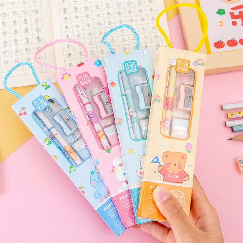 

WJ1528 Pensil Set Kotak Isi 5 Pcs Alat Tulis Set Karakter Lucu