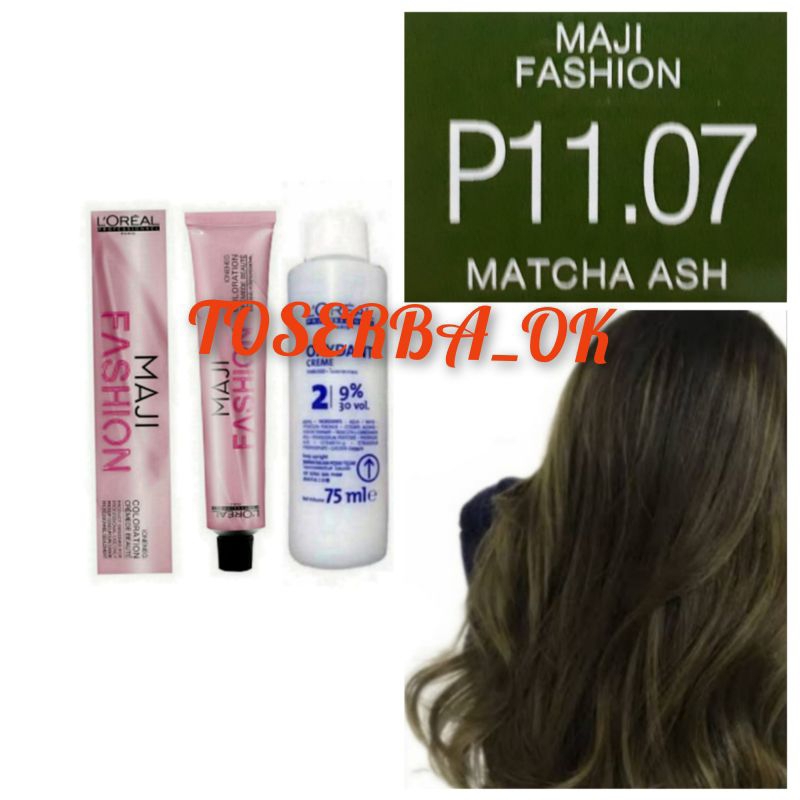 LOREAL MAJIFASHION NO. P11.07 MATCHA ASH & OXYDANT