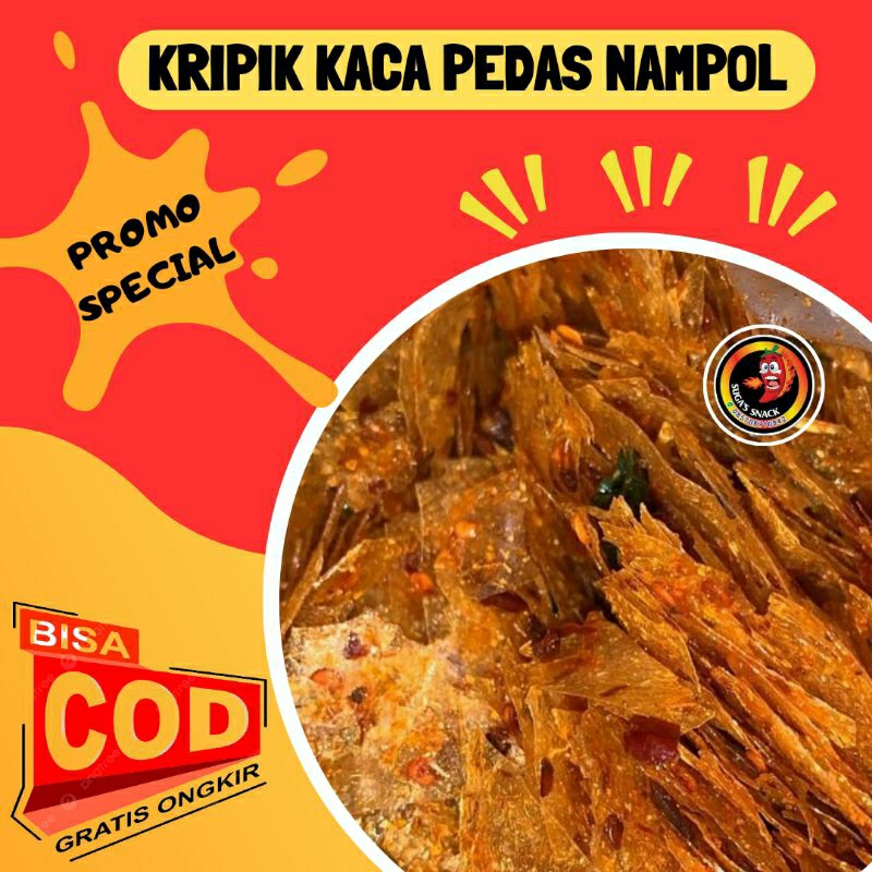 

PROMO KRIPIK KACA BEULEUDAG 500GR PEDAS POL