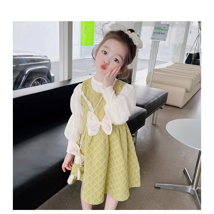 [ FREE Acc ] 1-5 Tahun | Dress jhou shin  -  Dres import Korean Style Drees Casual Dress Anak Perempuan - BabyCinnamon