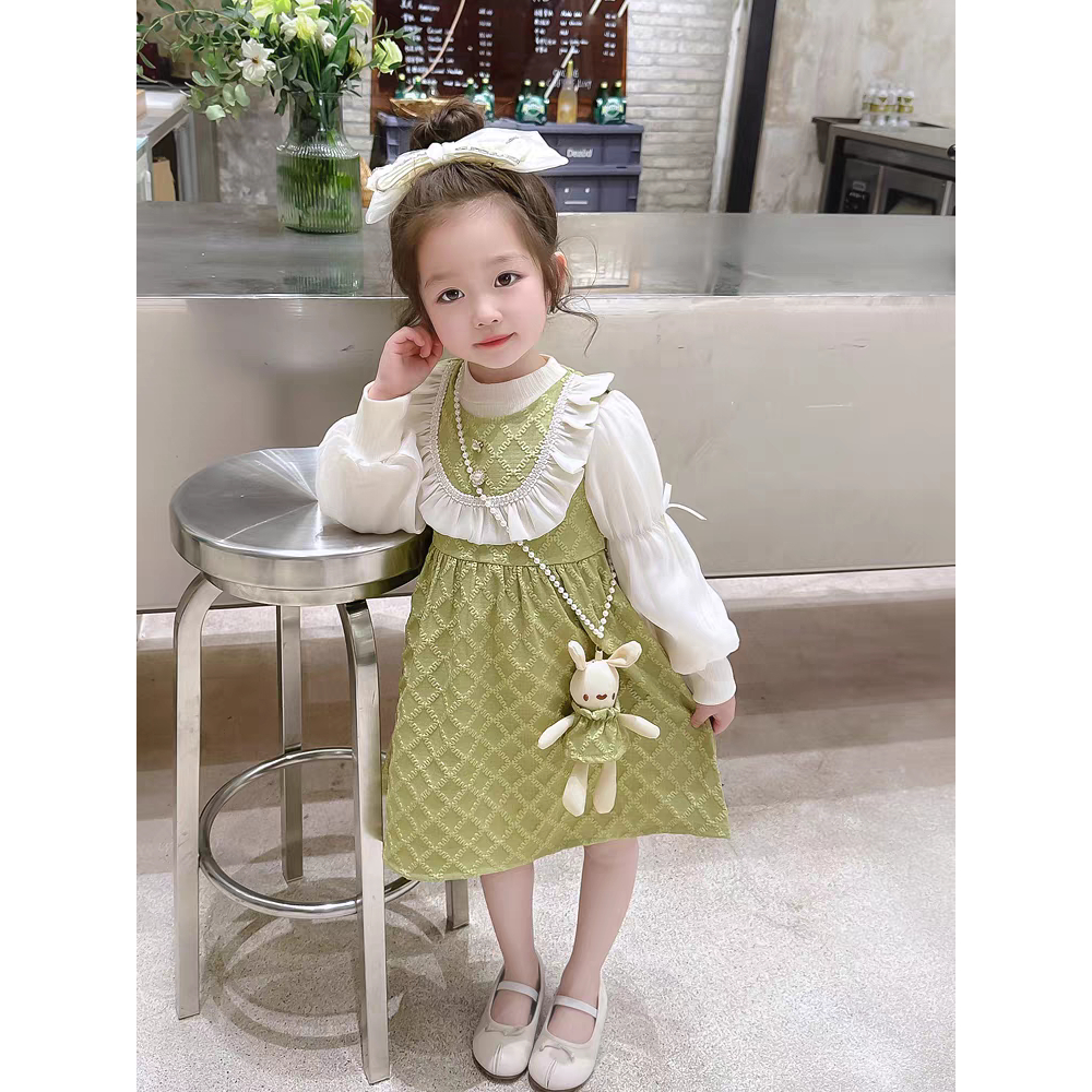 [ FREE Acc ] 1-5 Tahun | Dress jhou shin  -  Dres import Korean Style Drees Casual Dress Anak Perempuan - BabyCinnamon